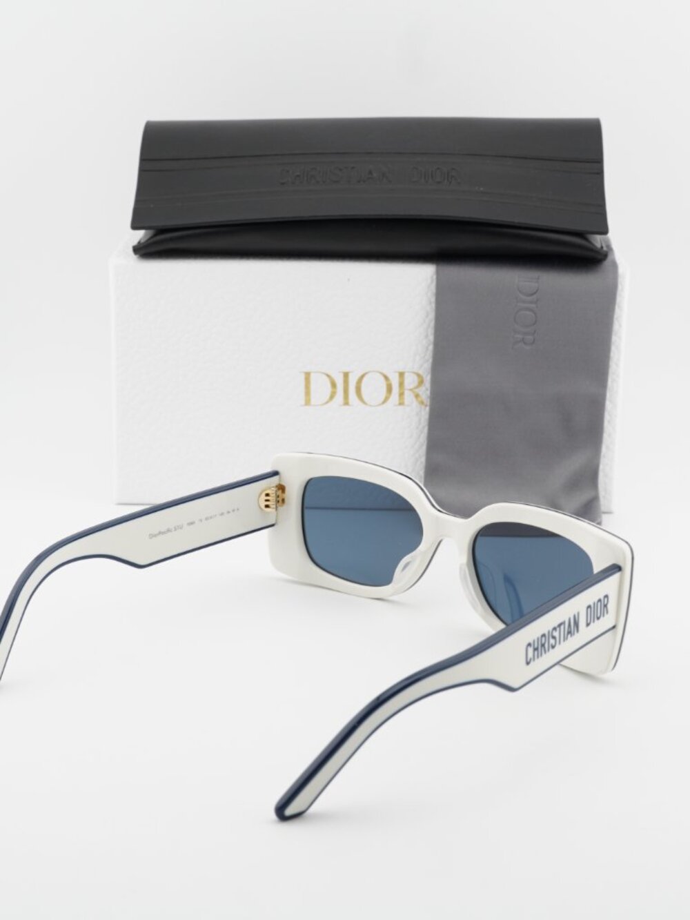Dior DIORPACIFIC S1U 95B0 Rectangle Sunglasses – Ivory / Blue - Picture 11 of 13